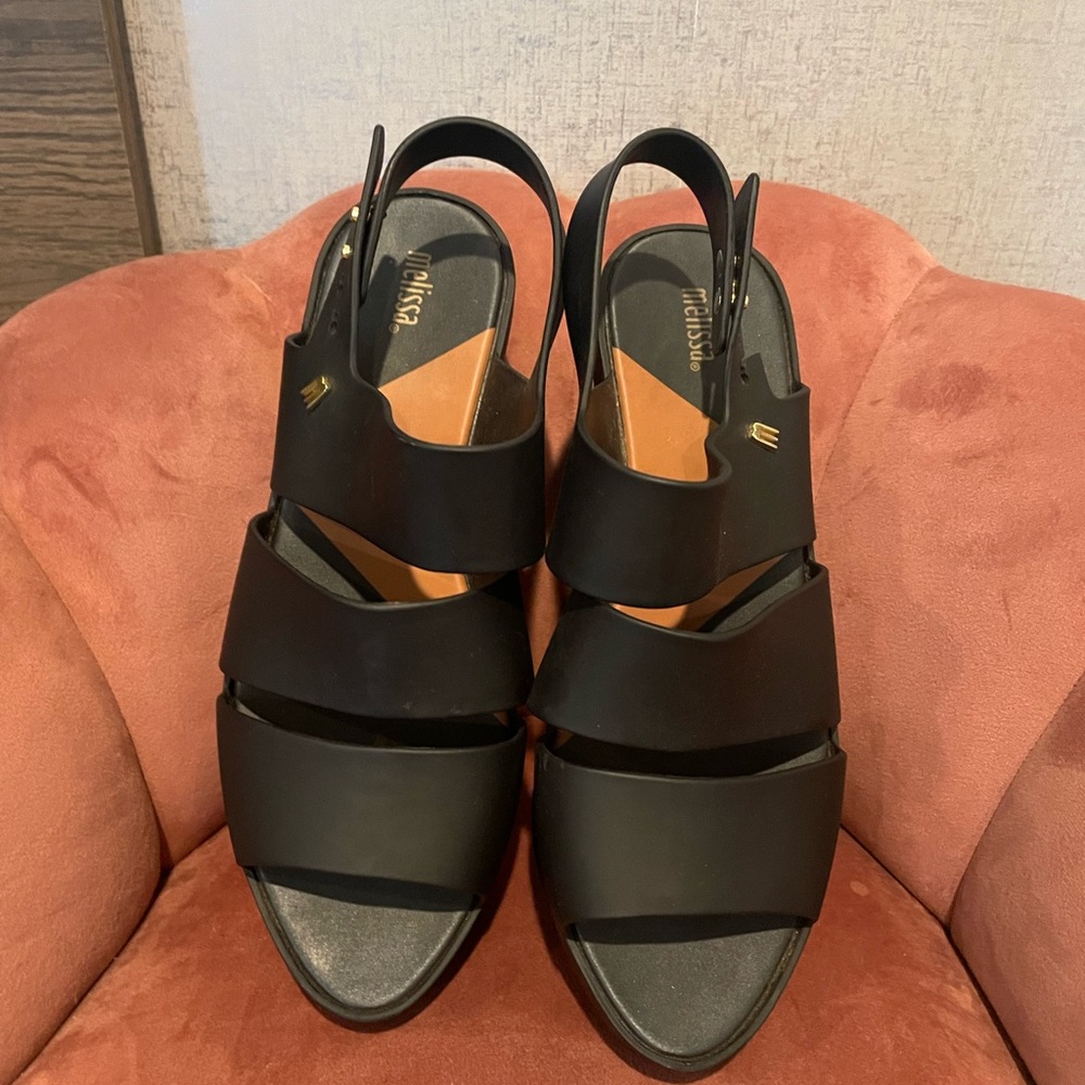Melissa Wedge Sandals in black